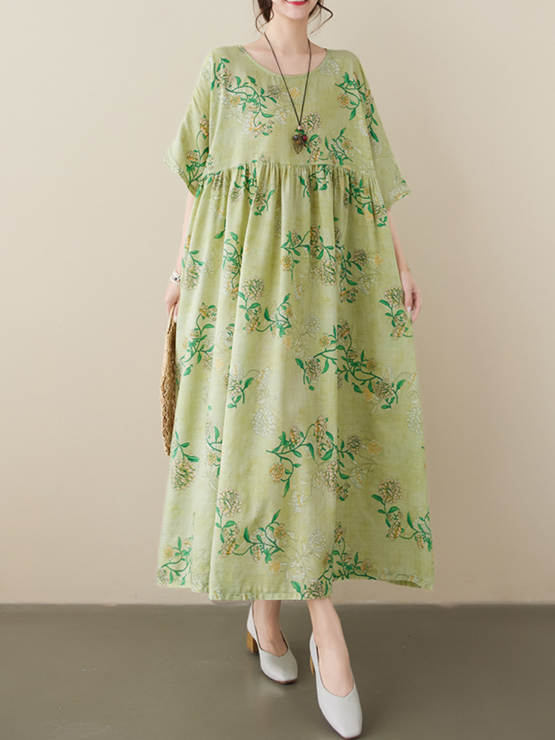 The Lost Heart Round Neck Smock Dress - Fashionpara