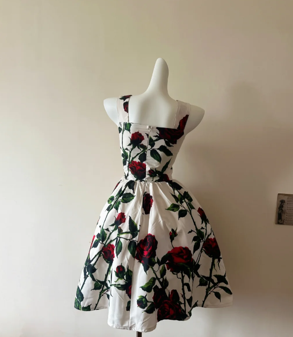 A Line Floral Prom Dress 22nd Birthday Outfit Formal Event Dress - Fashionpara