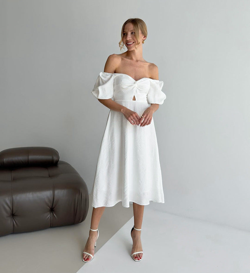 Fae Off Shoulder Dress - White