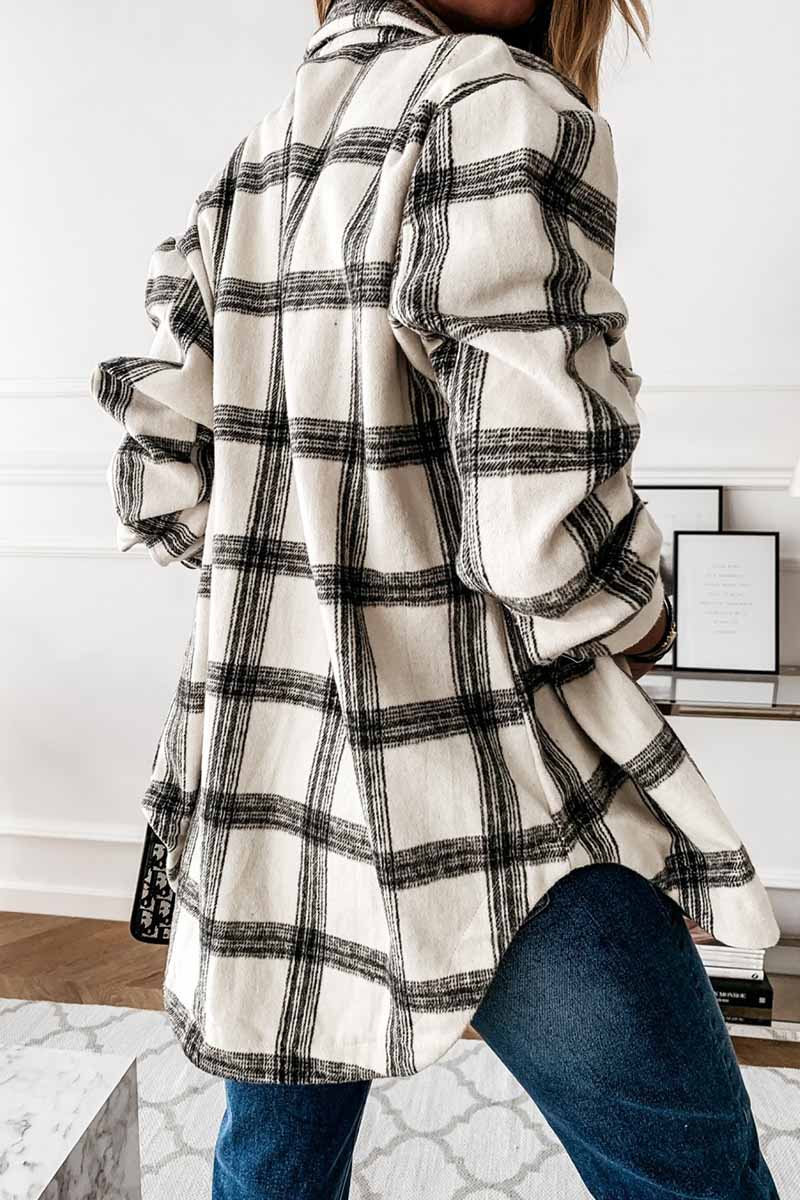 Florcoo Loose Retro Plaid Coat(3 Colors)