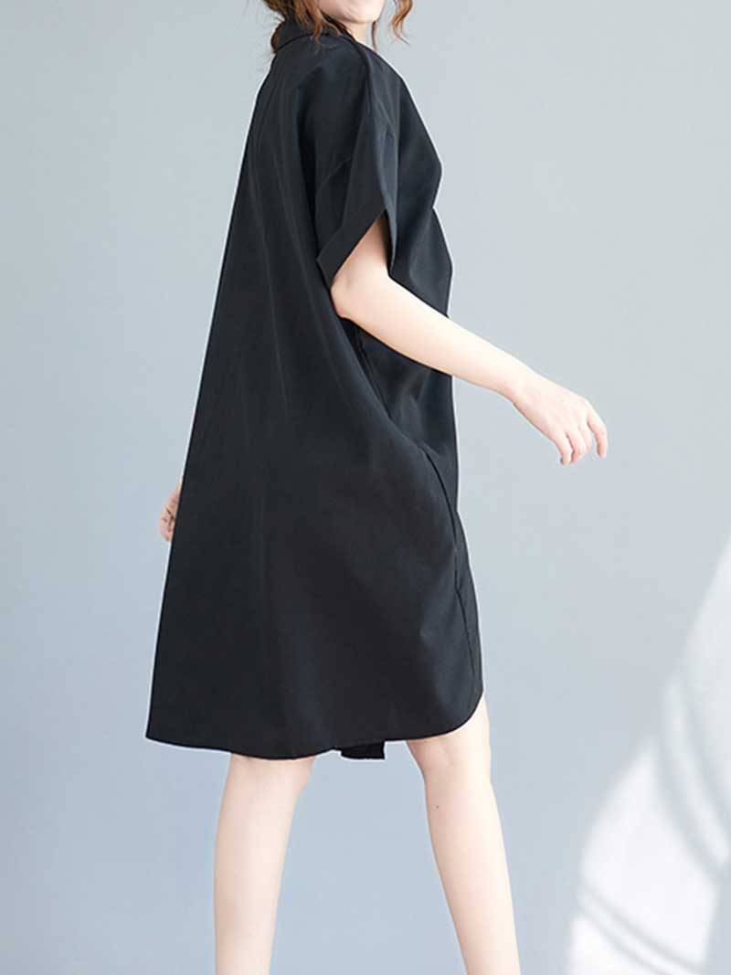 Cotton Short Sleeves Shirt Dress 3