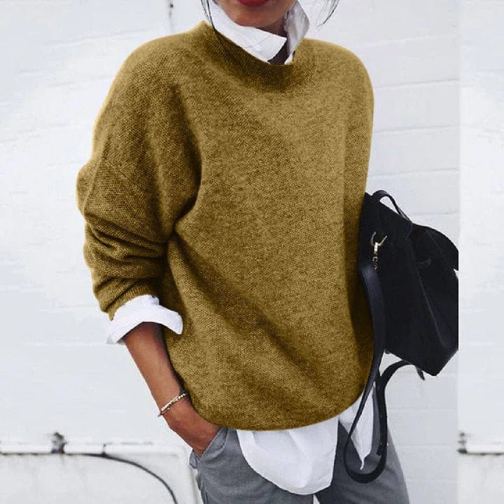 Crew Neck Long Sleeve Oversized Knit Sweater 7
