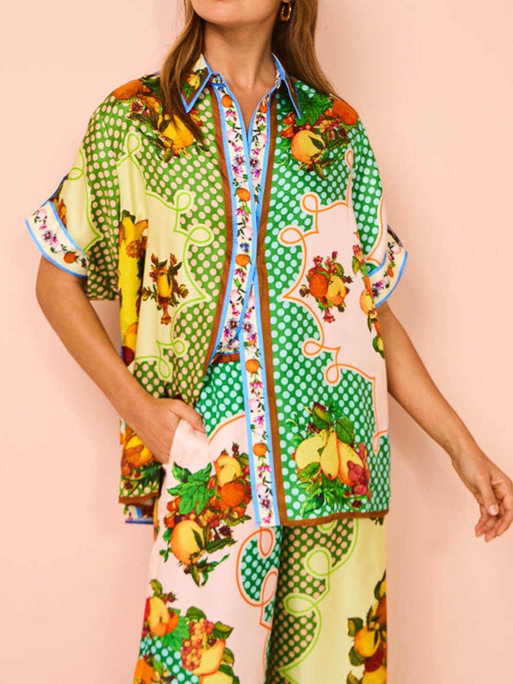 Multicolor Printed Lemon Shirt - Fashionpara