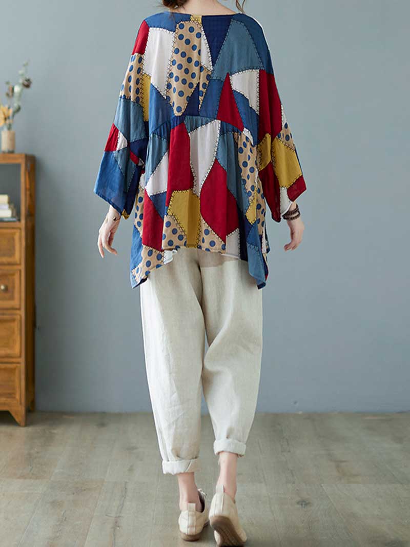 Cotton Multicolor Printed Top - Fashionpara