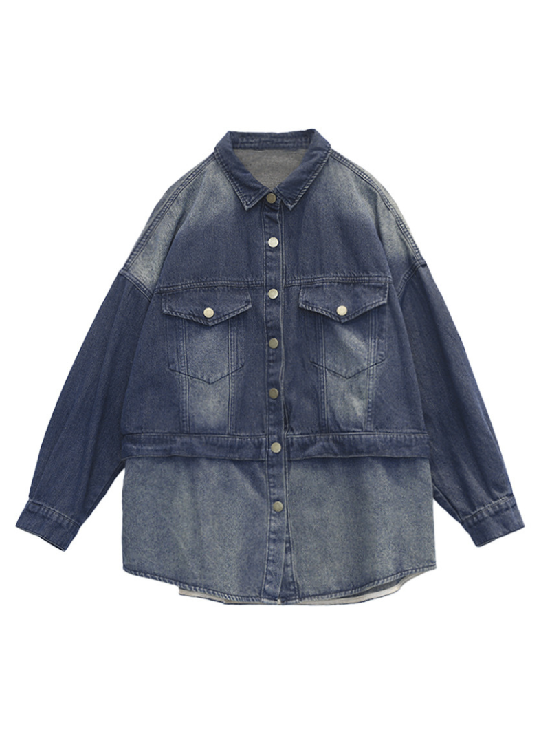 A beautiful Soul Denim Loose Long Sleeves Jacket - Fashionpara