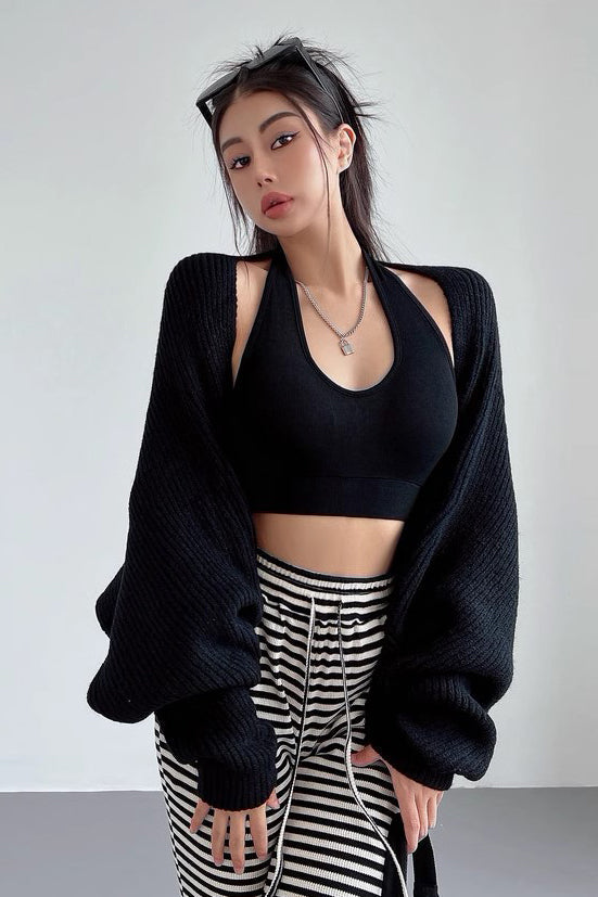 Orro Shop Long Sleeve Knitting Sweater Coat for Elegance