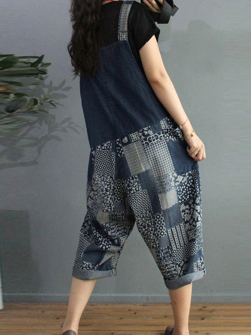 Build Dreams Cropped Overall Dungarees - Fashionpara