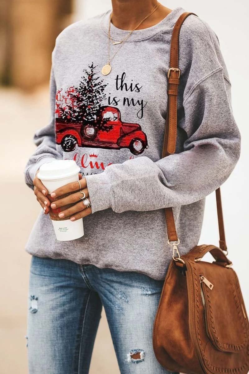 Florcoo Round Neck Printed Tops