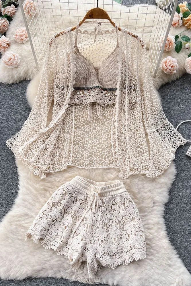 Orro Shop Beach Camis and Shorts Set with Cardigans