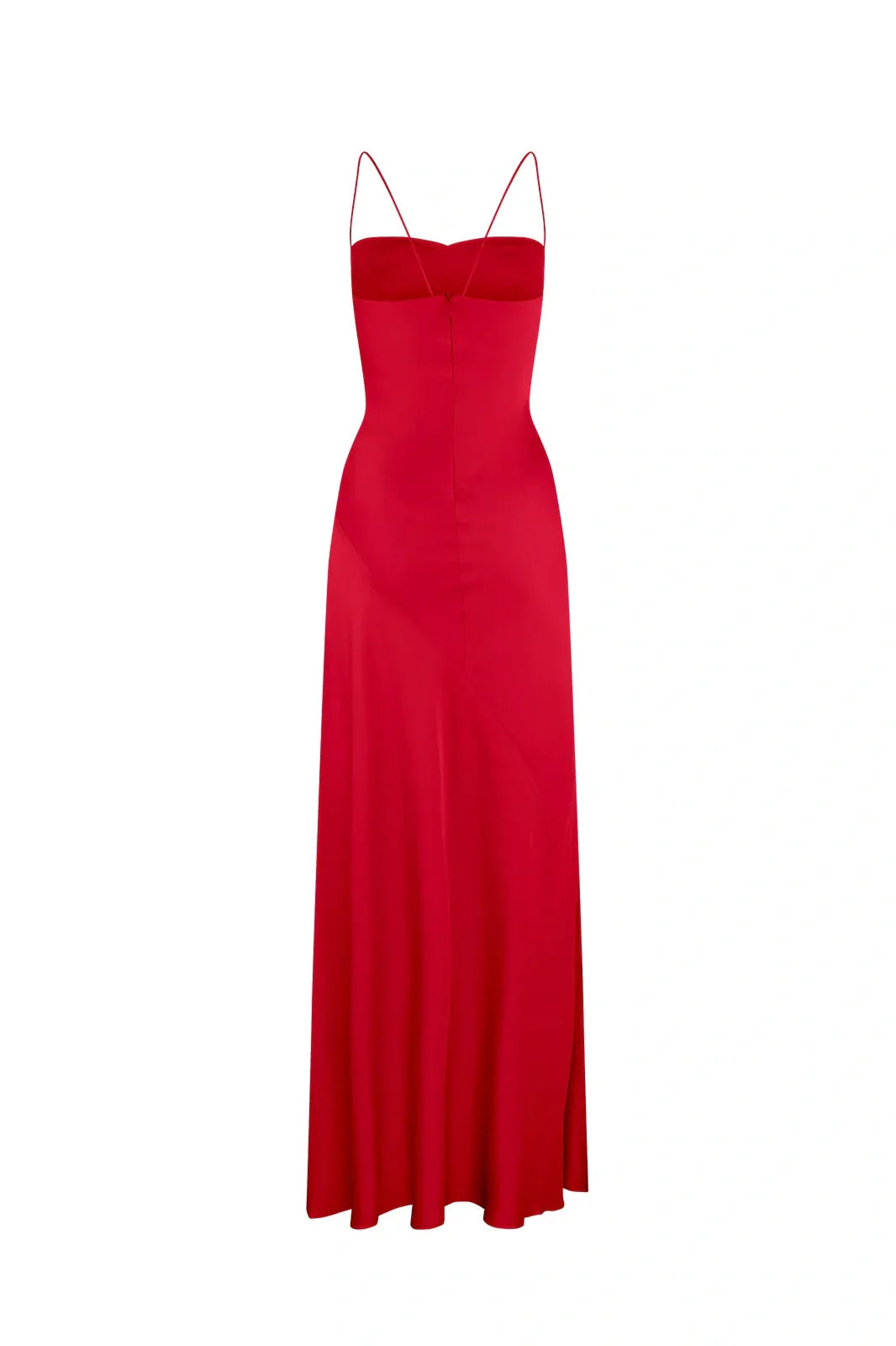 Simple Sheath Spaghetti Straps Pink Long Party Dress with Split Front