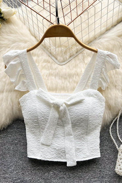 Jacquard Camisole Elastic Waist Backless Tank Top Beach Camis