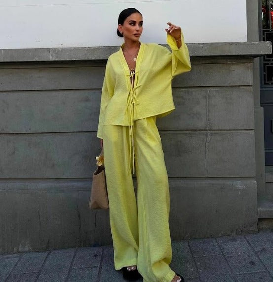 Indry Tie Co-ord Set - Yellow