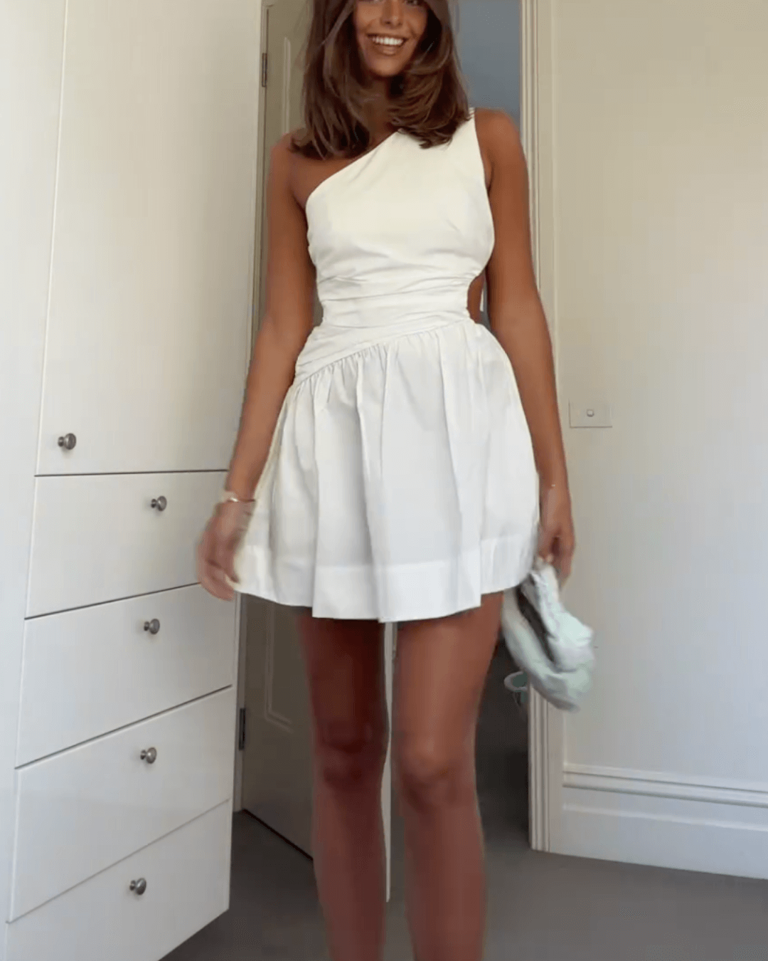 Asymmetrical Cut Out Mini Dress - Fashionpara