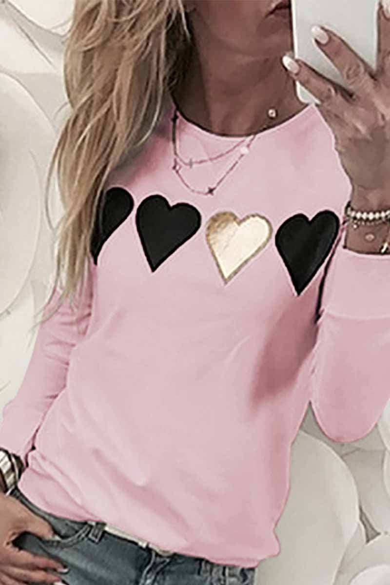 Florcoo New Heart Print Sweatshirt