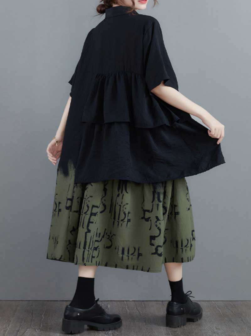 Pendulum Style Contrasting A-Line Shirt Dress 2