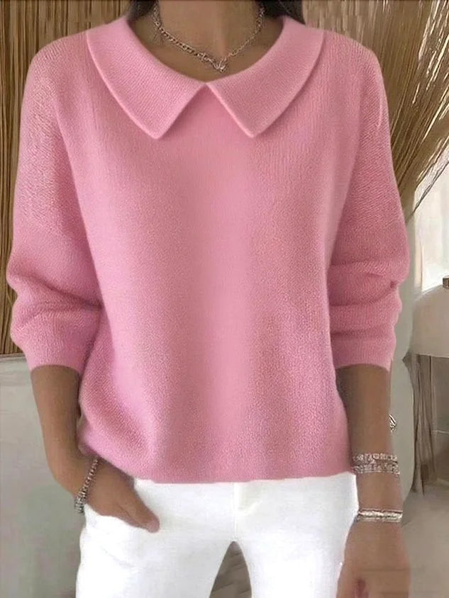 Peter Pan Collar Long Sleeve Knit Sweater