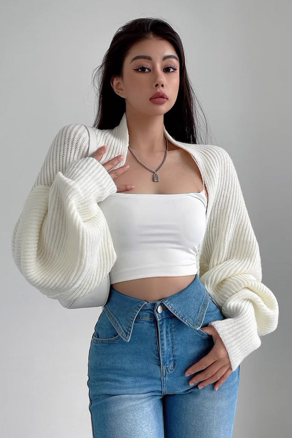 Orro Shop Long Sleeve Knitting Sweater Coat for Elegance