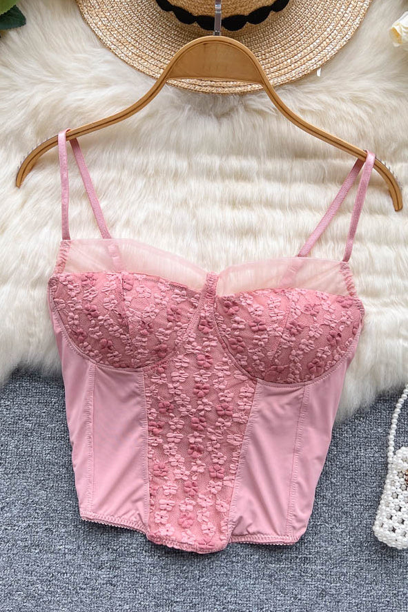 Almighty Skinny Corset Crop Tops With Built in Bras Woman Tanks Camisoles Dropshipping - Fashionpara