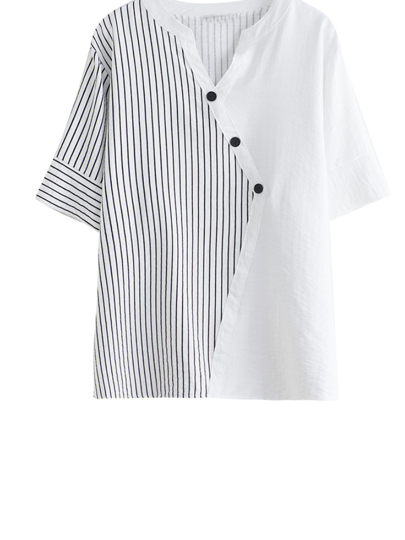 Charming Button-Up Striped Tops - Fashionpara