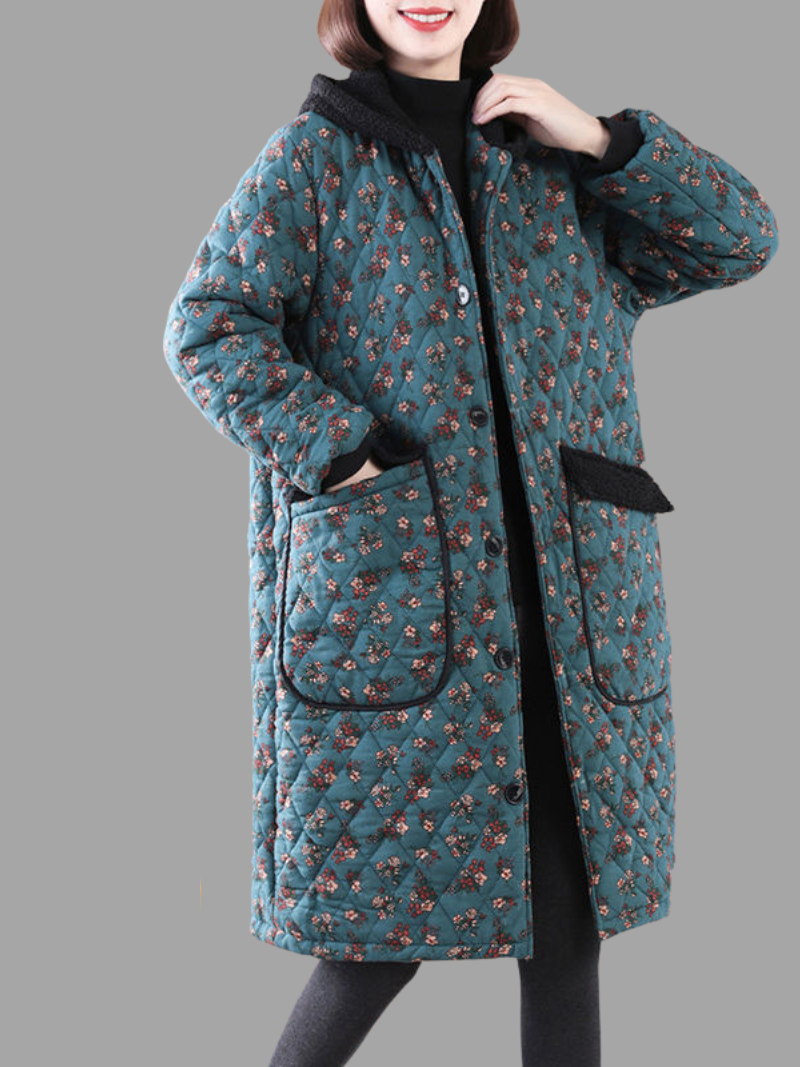 Loose Short Coat with Pocket Midi-Length Button Coat for Women - Fashionpara