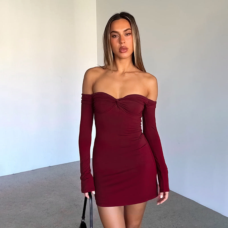 Crimson Kiss Mini Bodycon Dress - Maroon