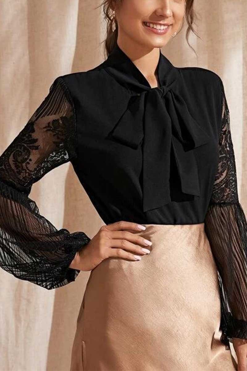 Florcoo Bow Lace Top - Fashionpara