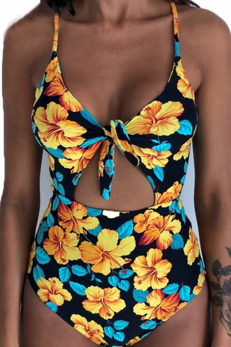 Florcoo Knot One-piece Swimwear( 2 colors) - Fashionpara