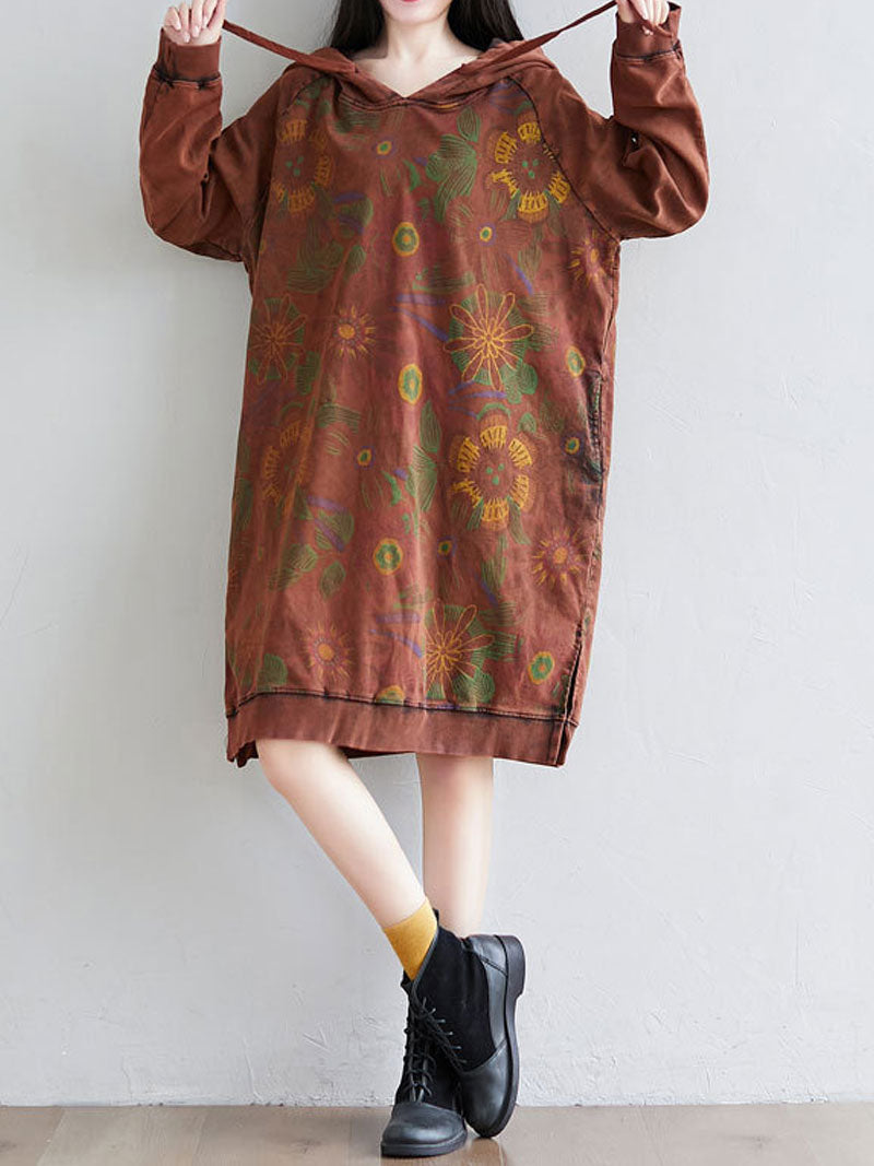 Smile You Fake Hooded Dress - Fashionpara