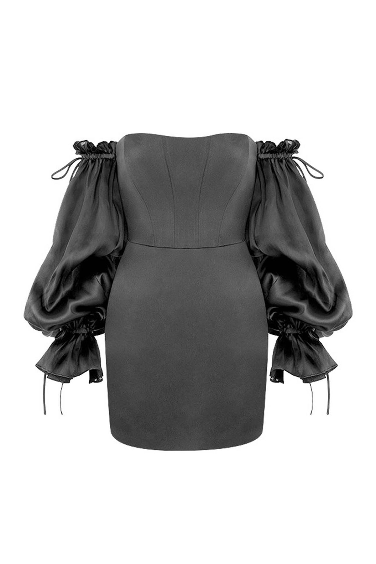 Off-the-Shoulder Mini Dress With Bell Sleeves