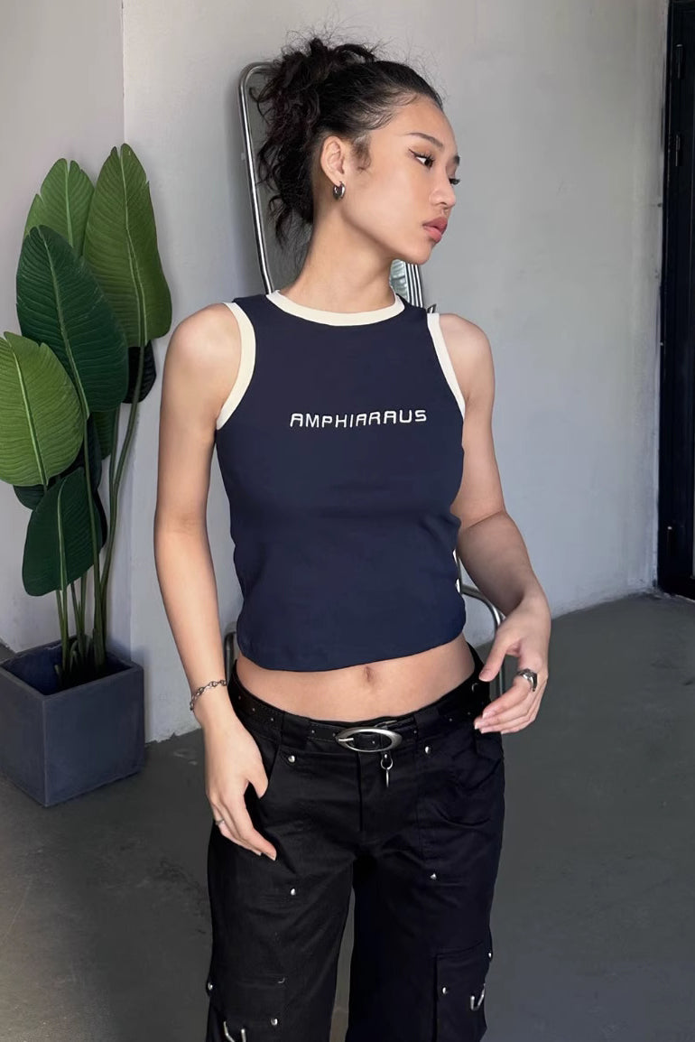 Contrast Letter Print Cami Top