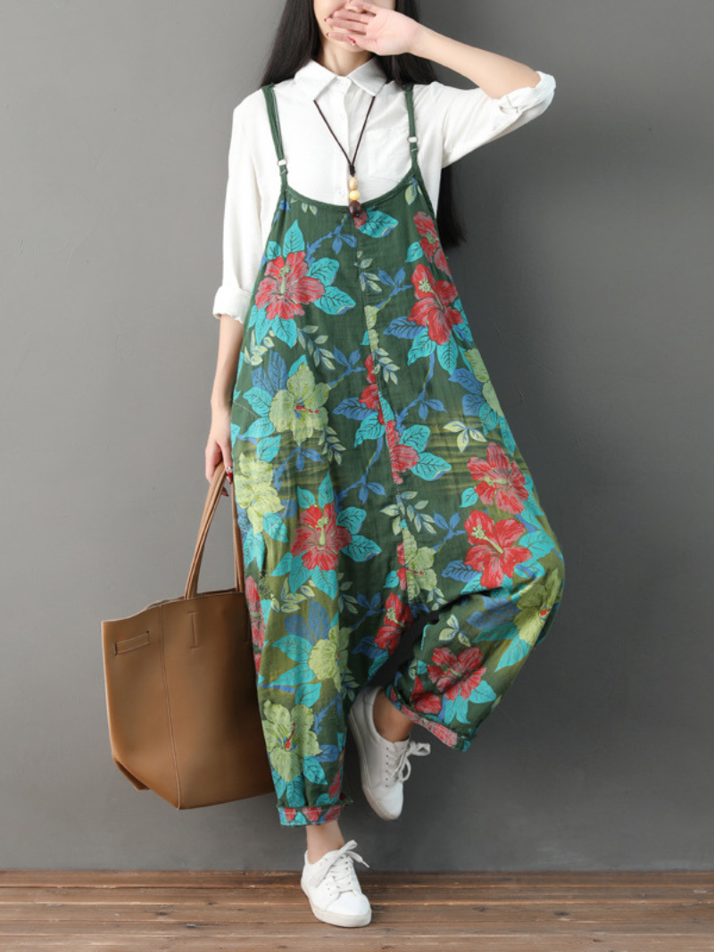 Everyday Wear Casual Flowers Bibs Overalls - Fashionpara