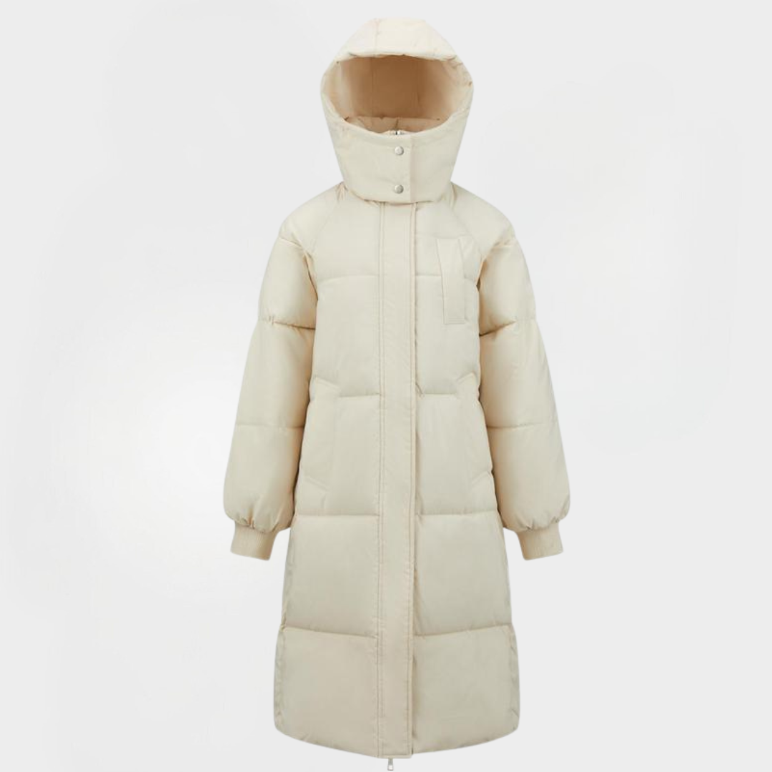 Hooded Zip Front Longline Puffer Coat 2