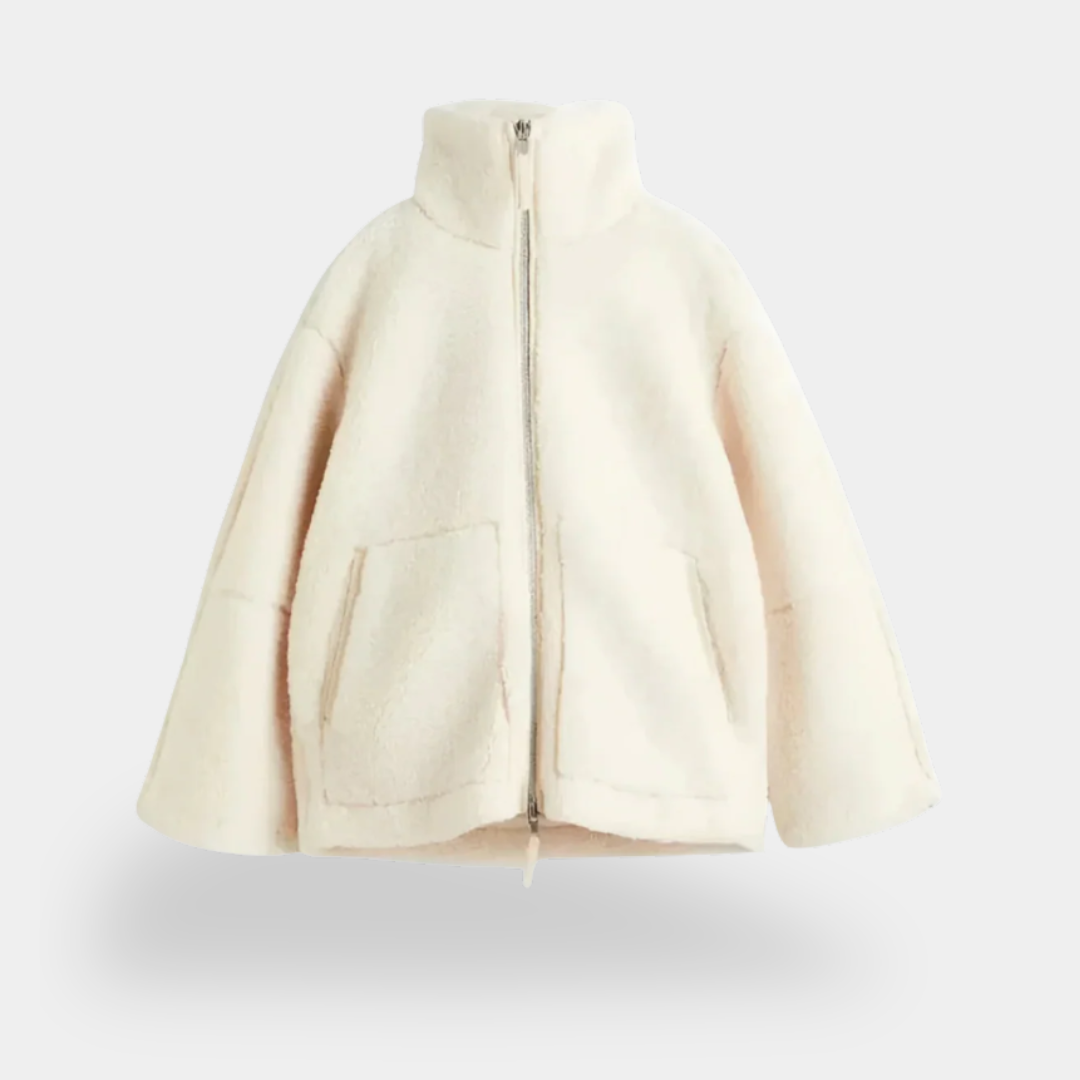 Zip Front Stand Collar Fleece Jacket