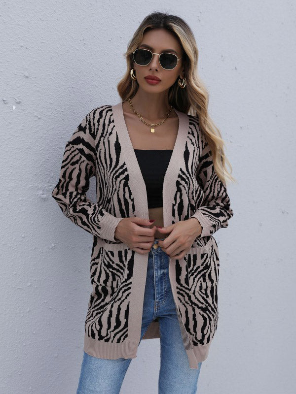Zebra Print Knit Sweater Dress for Effortless Style