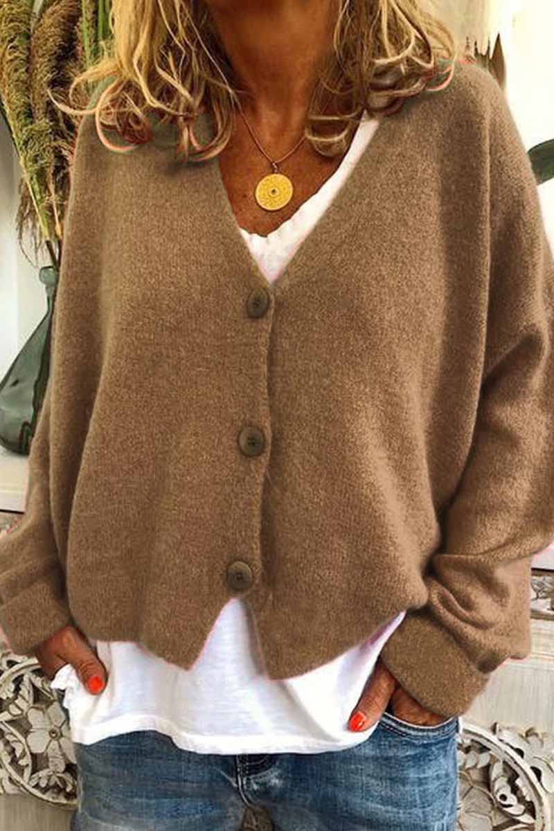 Florcoo Cozy Loose Knitted Cardigan for Effortless Style