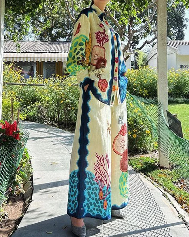 Fashion Underwater World Printed Two-piece Set - Fashionpara