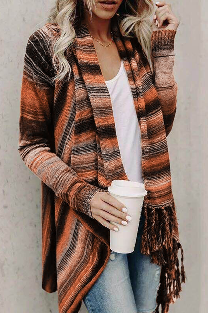 Florcoo Striped Shawl Sweater - Stylish and Versatile Top
