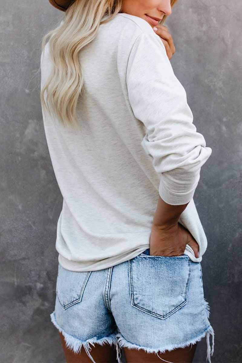 Florcoo Autumn And Winter Alphabet Print Top