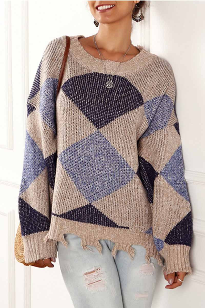 Florcoo Irregular Print Sweater for Effortless Style