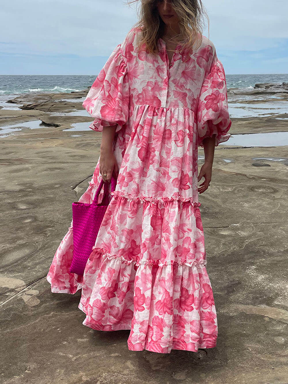 Bohemia Floral Girls Tiered Maxi Dress - Fashionpara