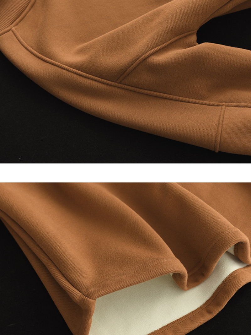 Long sleeves Pullover Plus Fleece Casual Sweater Loose Top - Fashionpara