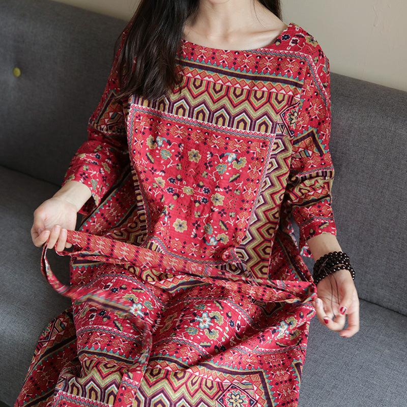 Wild Dreams Double Pocket Robe Maxi Dress - Fashionpara