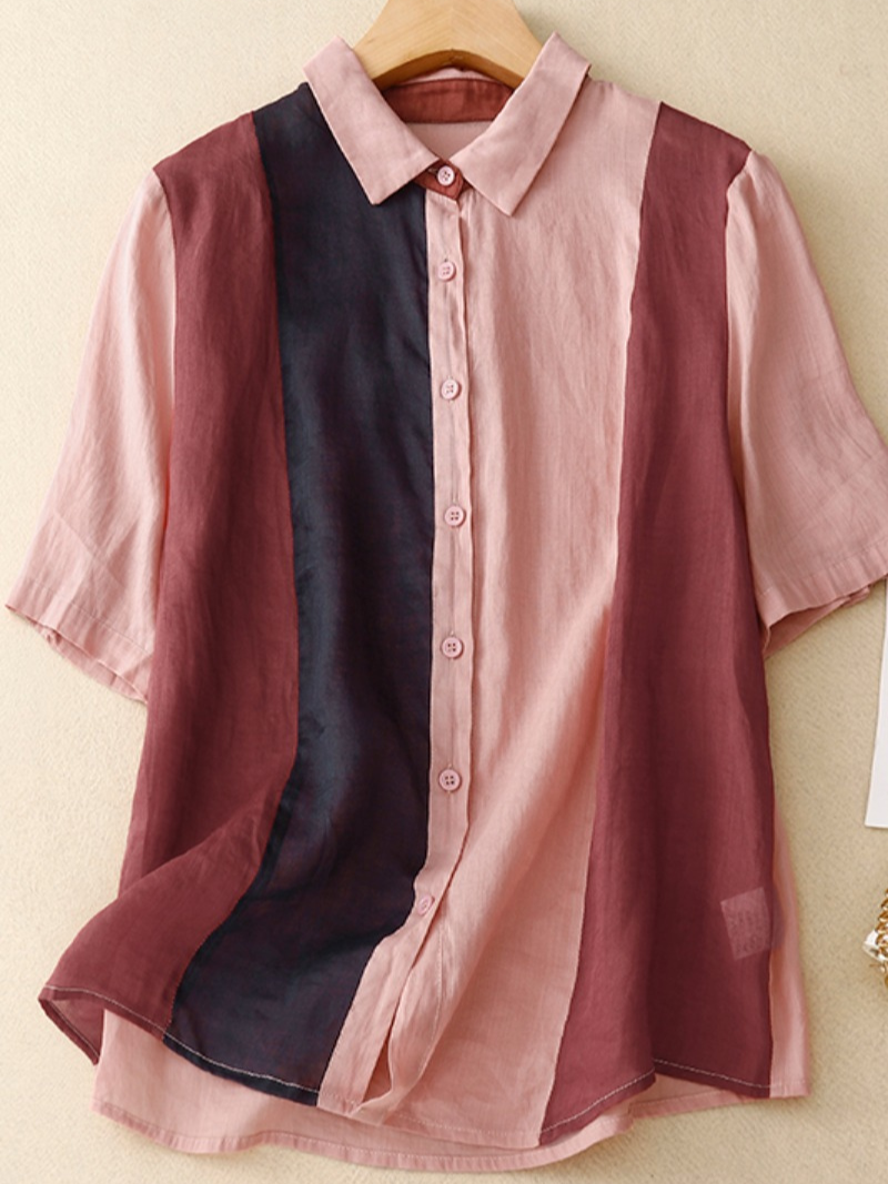 Everday Short-Sleeve Button-Up Shirt top - Fashionpara