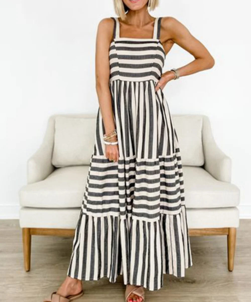 Casual Zebra Stripe Dress - Fashionpara