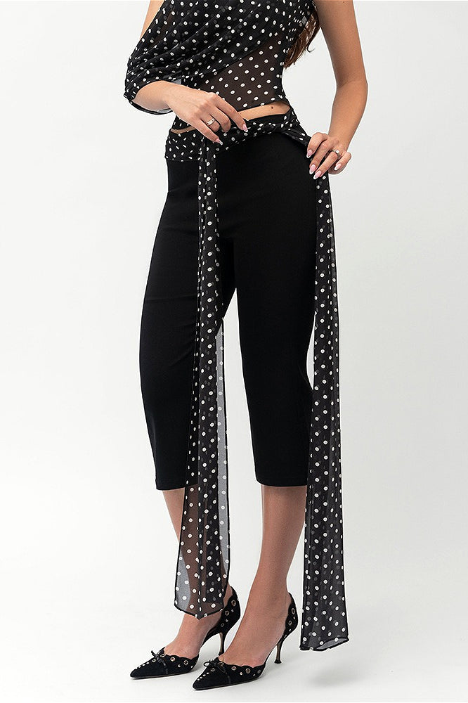 Polka Dot Off Shoulder Crop Top Set - Fashionpara