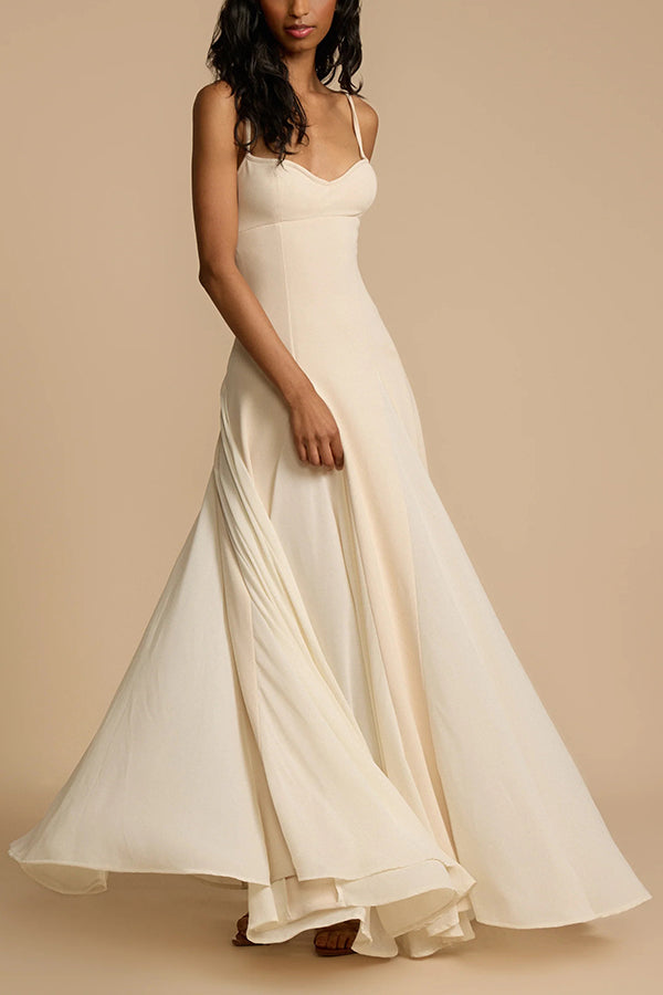 Timeless Elegance Panelled Tulle A-line Slip Maxi Dress - View 3