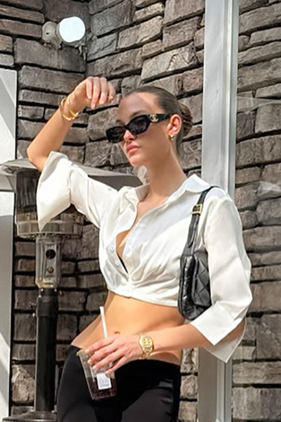 Sexy Matte Crop Blouse