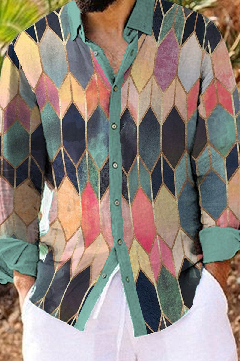 Men's Cotton&Linen Long-Sleeved Fashion Casual Shirt - Fashionpara