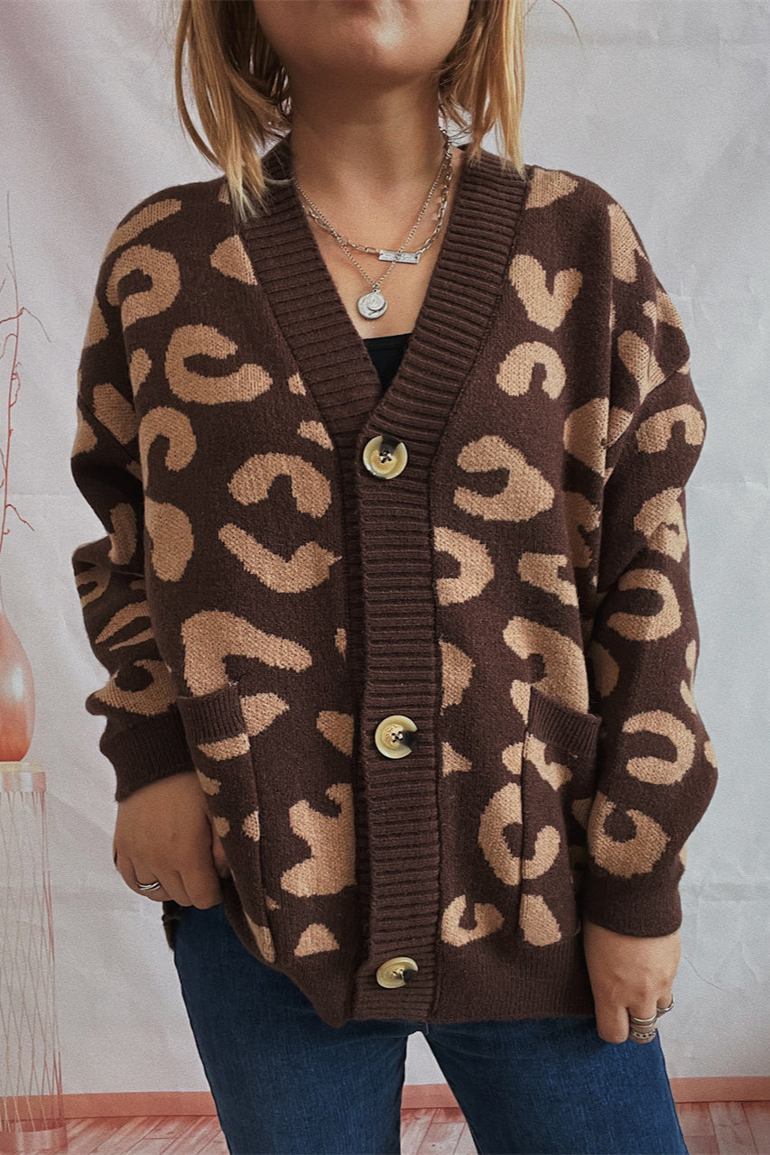 Stylish Leopard Print Long Sleeve Cardigan for Effortless Chic