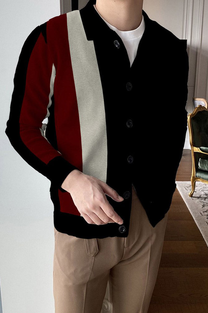 Men's Lapel Knitted Sweater Cardigan - Fashionpara